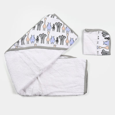 Hooded Baby Bath Towel With Face Wash Towel | 30x30