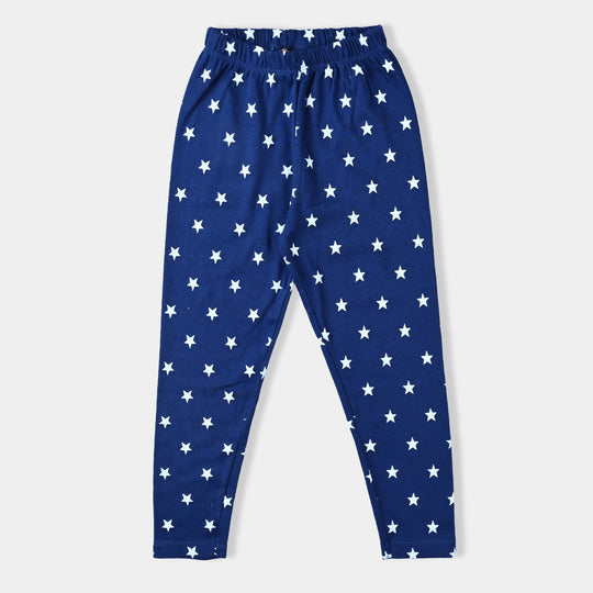 Boys Cotton Jersey Knitted Nightwear Stars-NAVY