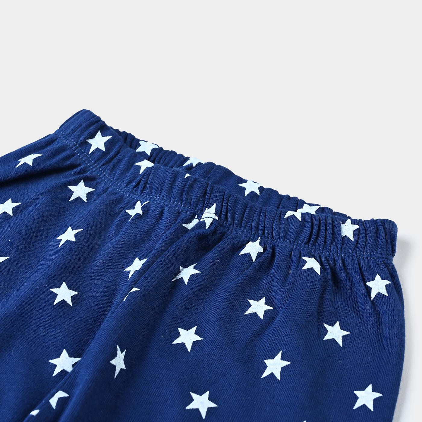 Boys Cotton Jersey Knitted Nightwear Stars-NAVY