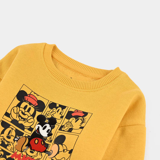 Infant Girls Fleece Sweatshirt-Yellow