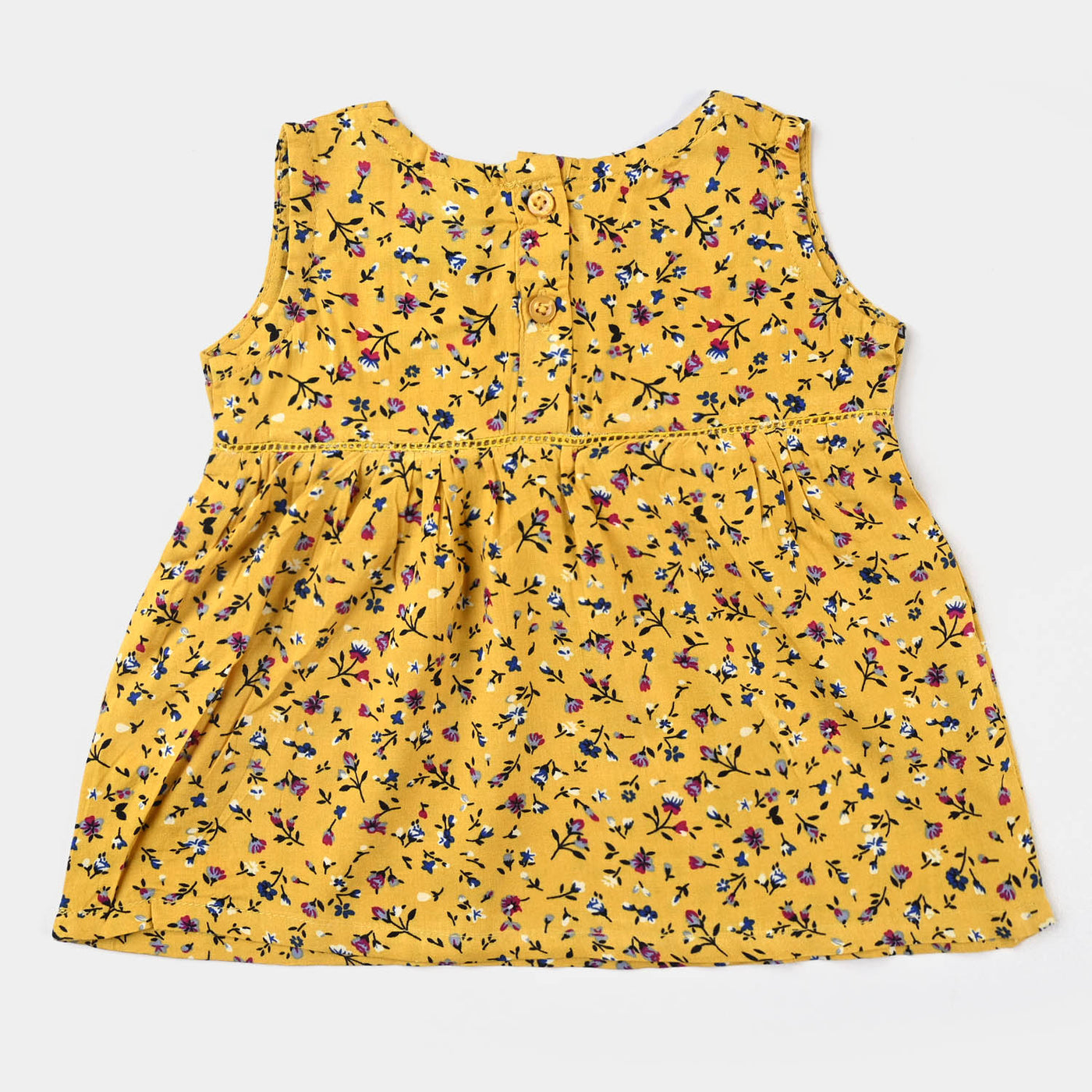 Infant Girls Marina Frock Printed-Yellow