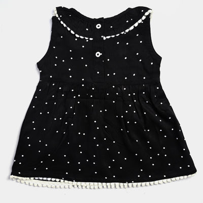 Infant Girls Marina Frock Pola Dots-BLACK