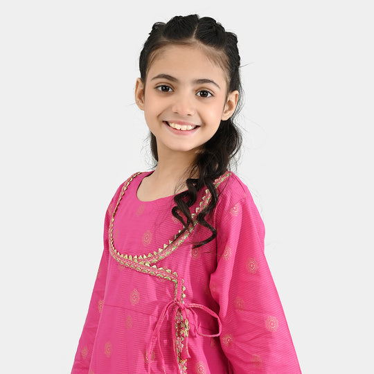 Girls Jacquard Fancy 3Pcs Heer-Magenta