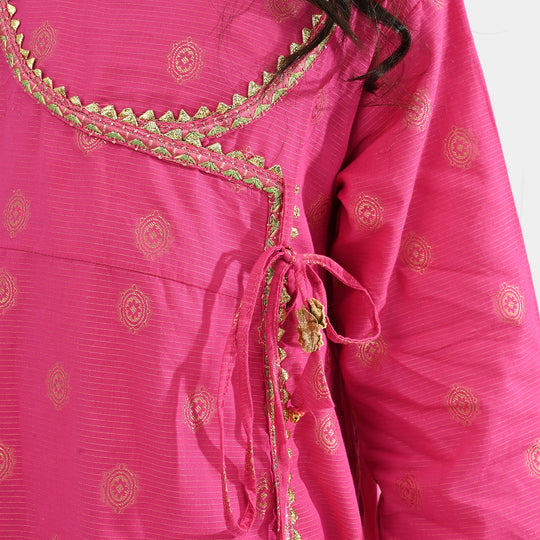 Girls Jacquard Fancy 3Pcs Heer-Magenta