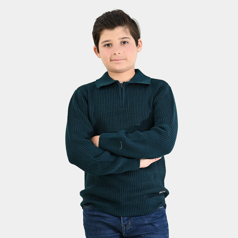 Boys Acrylic Sweater-Crystal Teal - Teal