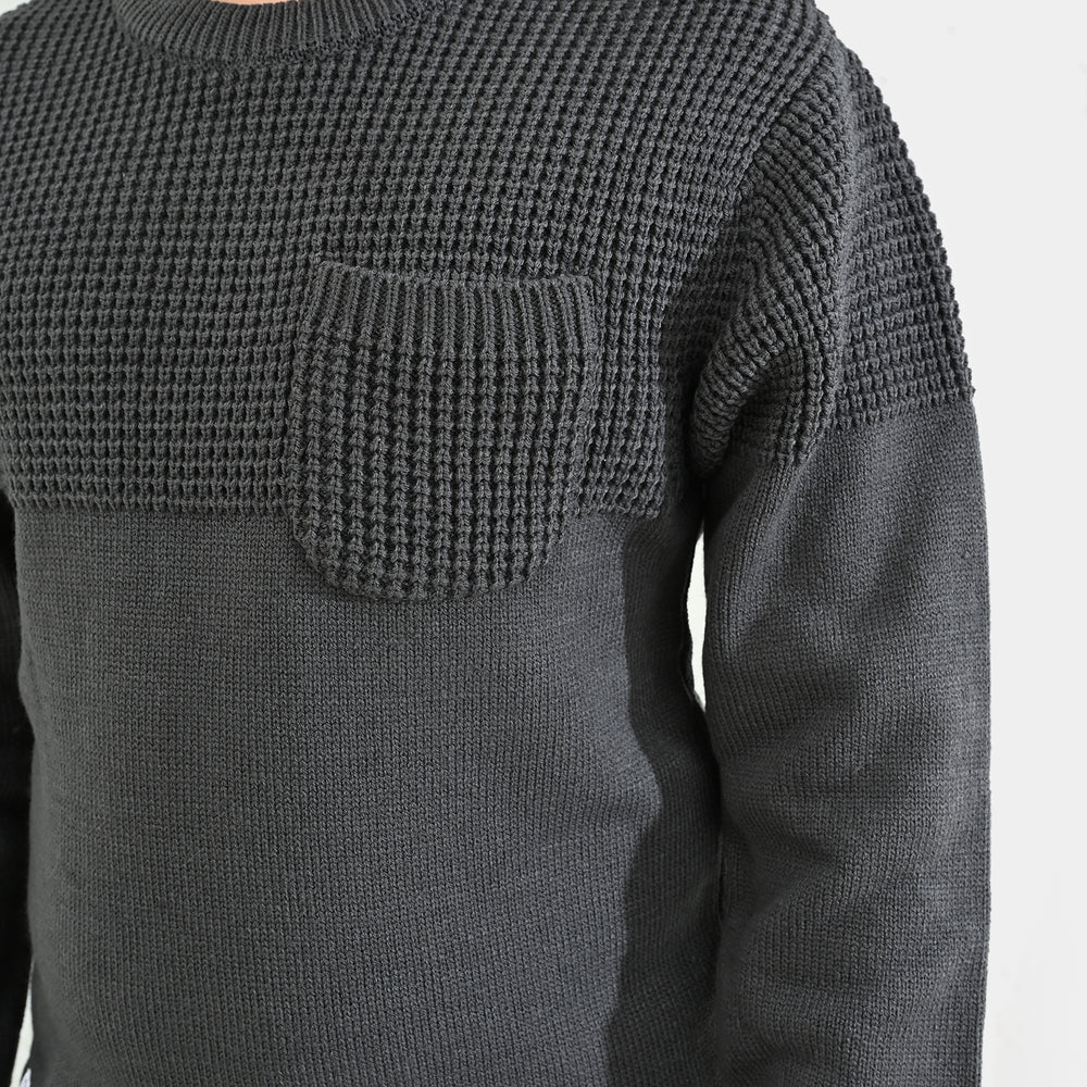 Boys Acrylic Sweater-Great Things - CHARCOAL