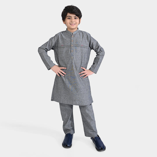 Boys Oxford Kurta Shalwar Suit -GREY