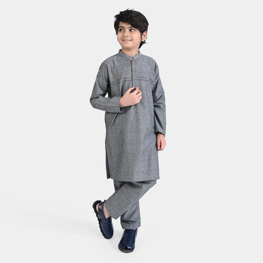 Boys Oxford Kurta Shalwar Suit -GREY