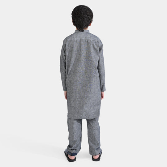 Boys Oxford Kurta Shalwar Suit -GREY