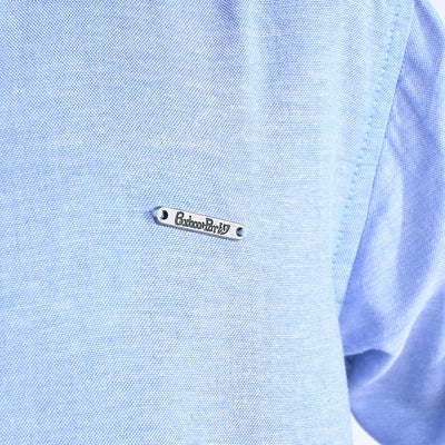 Boys Oxford Casual Shirt Metal Tab | L-BLUE