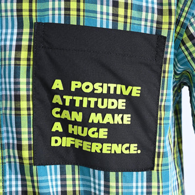 Boys Oxford Casual Shirt (Positive Attitude)-Green