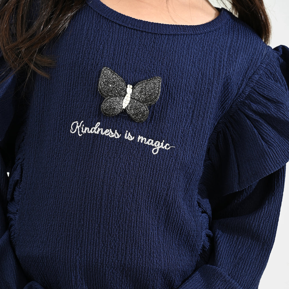 Girls Poly Crinkle 2 Piece KINDNESS IS MAGIC-Blue