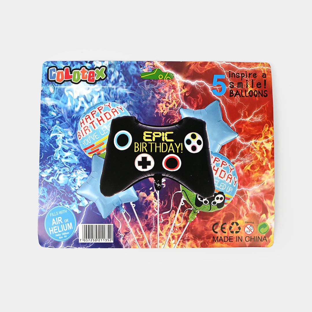 Birthday – Gamer-Themed Foil Balloon Set
