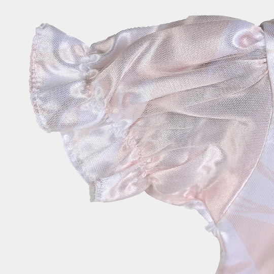 Infant Girls Poly Satin Fancy Frock Blooming-Multi