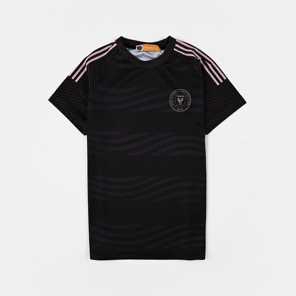 Boys Polyester Jersey 2 Piece Suit-BLACK