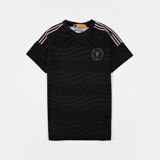 Boys Polyester Jersey 2 Piece Suit-BLACK