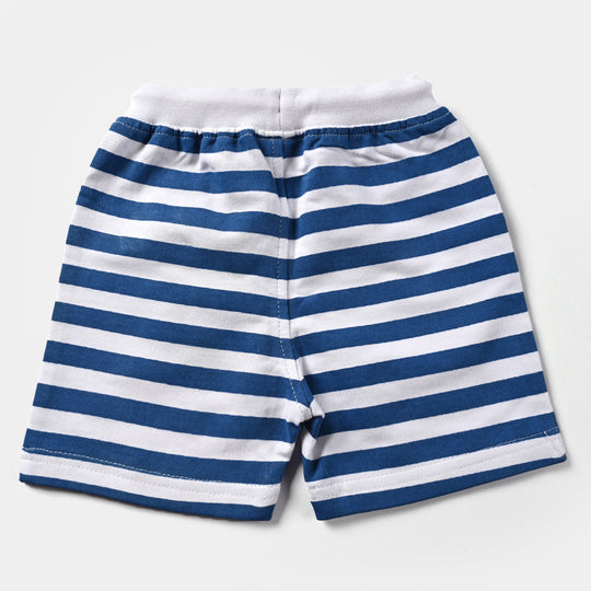Infant Boys Cotton Terry Knitted Short Frog-White