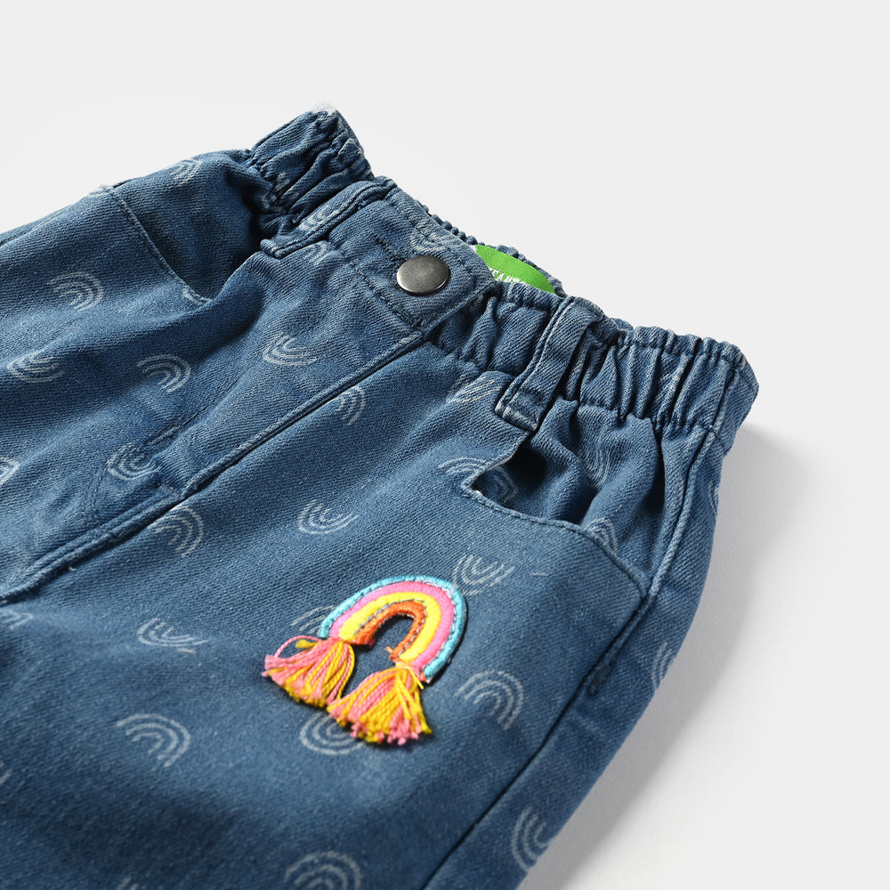 Infant Girls Denim Stretch Pant Rainbow-LIGHT BLUE