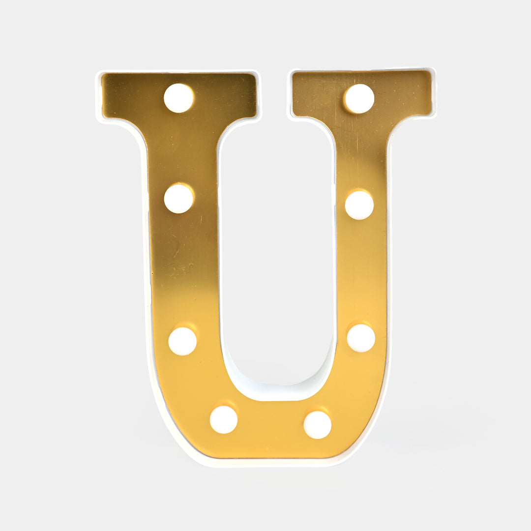 Decoration HBD Led Light Golden "U"