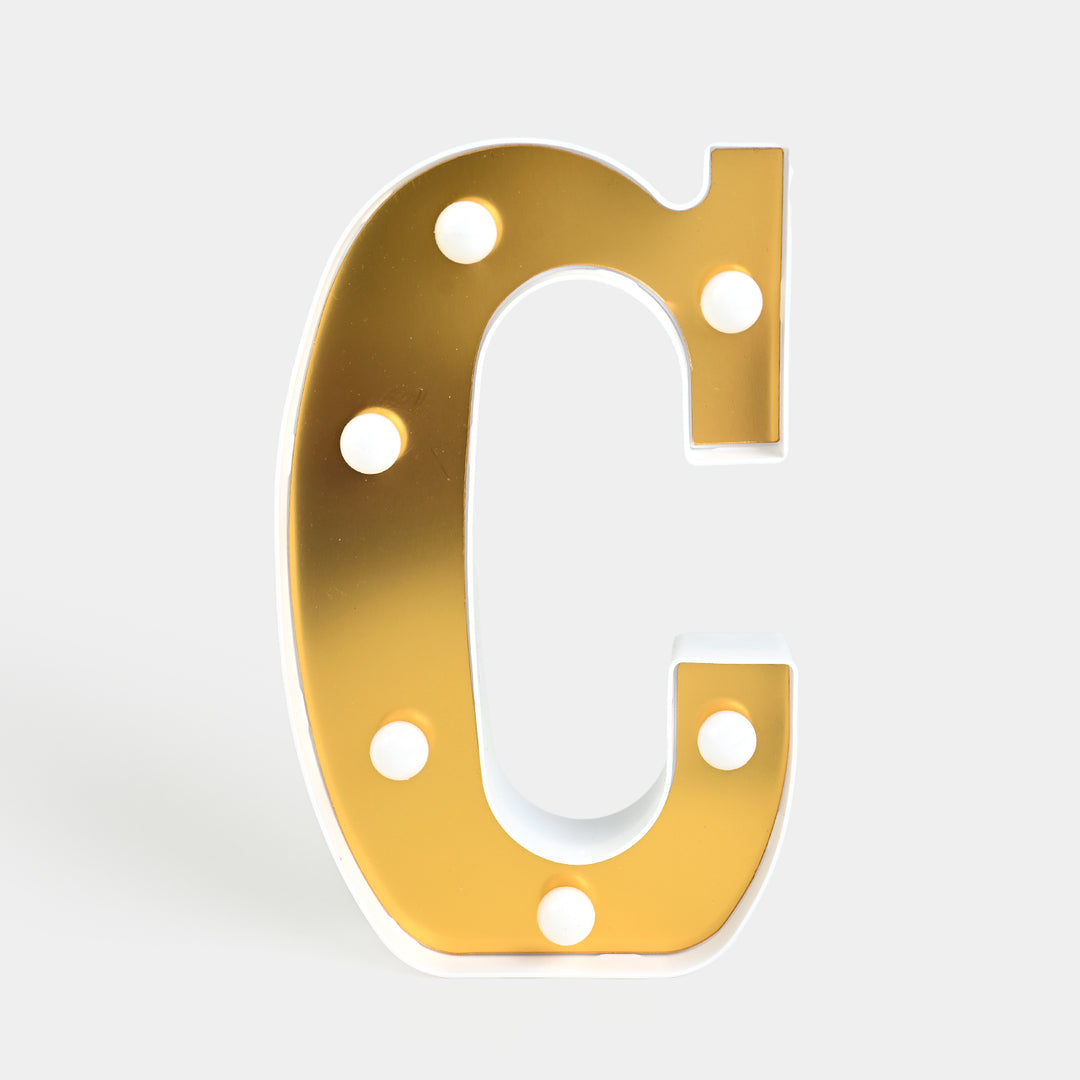 Decoration HBD Led Light Golden "C"