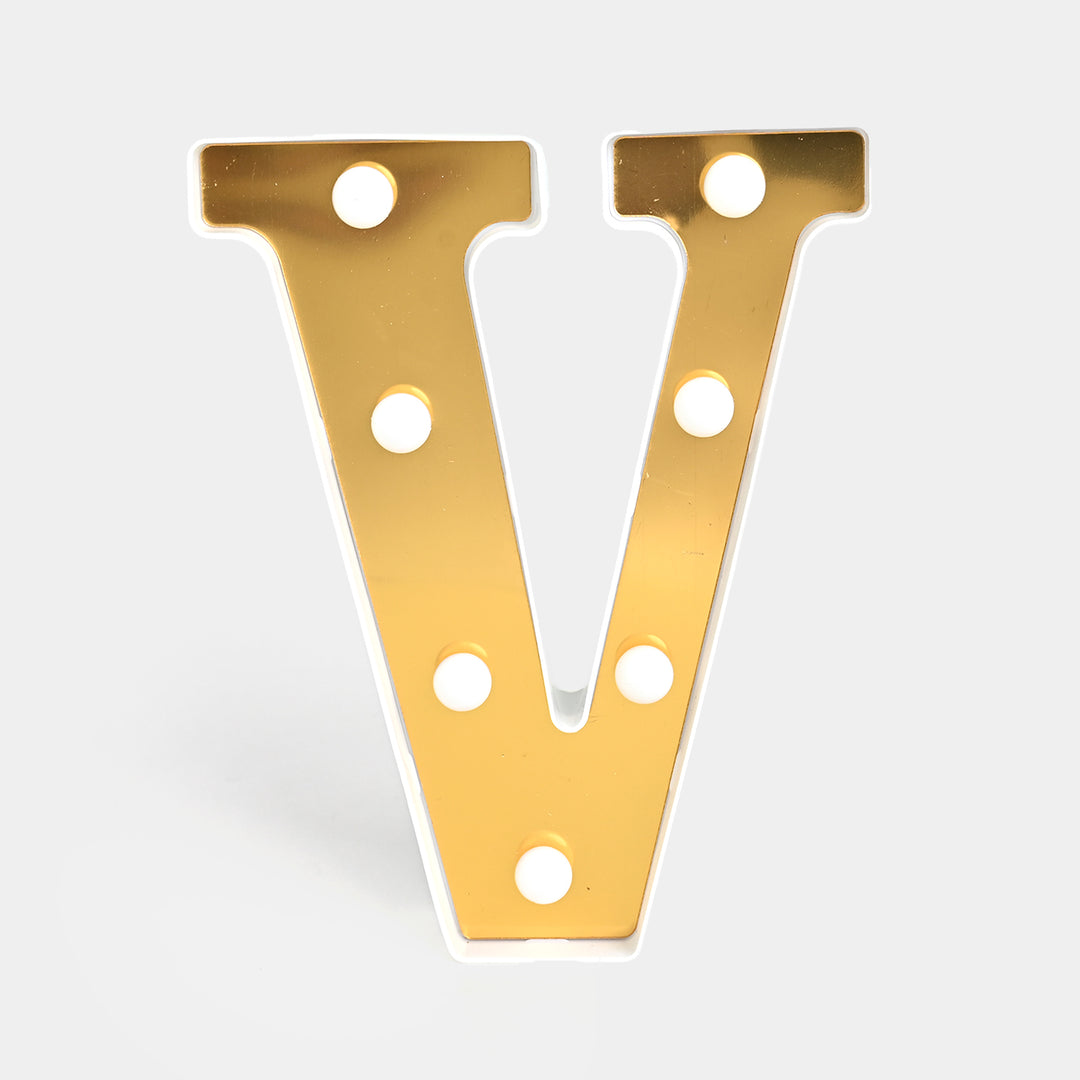 Decoration HBD Led Light Golden "V"