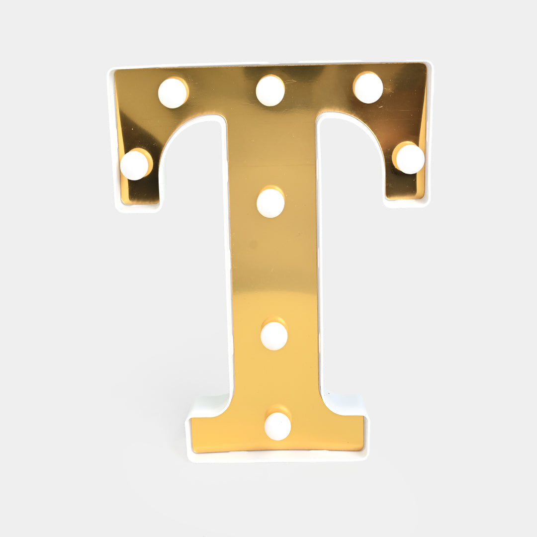 Decoration HBD Led Light Golden "T"