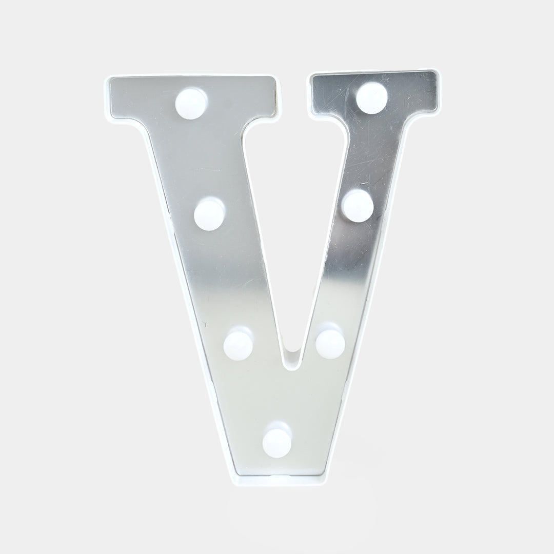 Decoration HBD Led Light Silver "V"