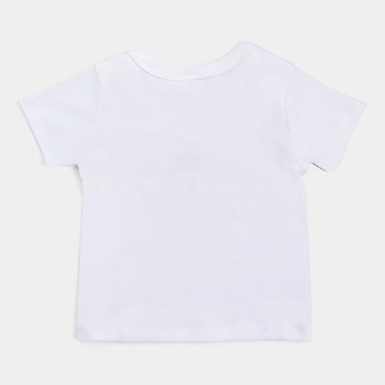 Infant Girls Cotton Interlock 3PCs Set-White