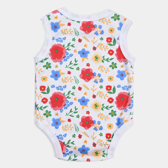 Infant Girls Cotton Interlock 3PCs Set-White