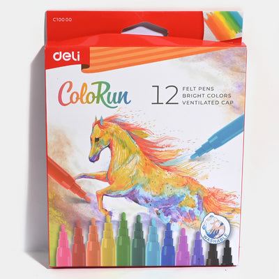 Deli Felt Pen Washable Markers 12 Colors For kids