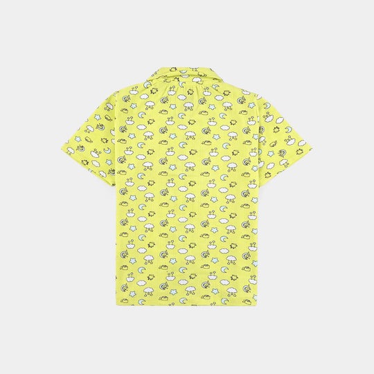 Infant Girls Drop needle Knitted Nightwear Clouds-Printed