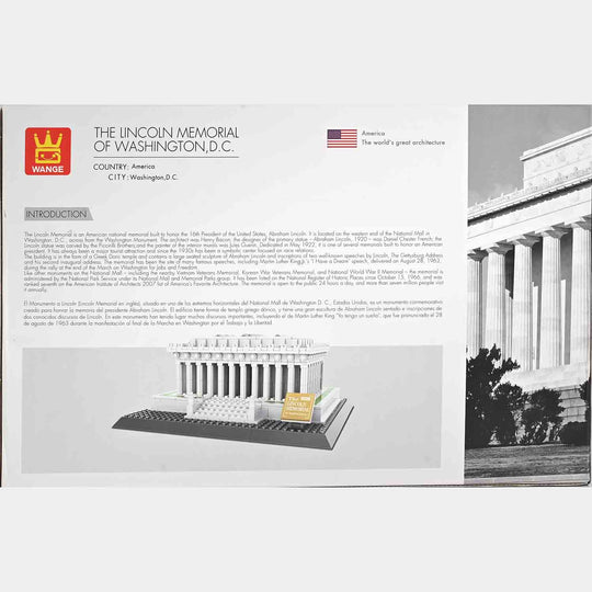 Educational Construction Lincoln Memorial Architecture Building Blocks Set | 979 Pcs