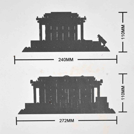 Educational Construction Lincoln Memorial Architecture Building Blocks Set | 979 Pcs