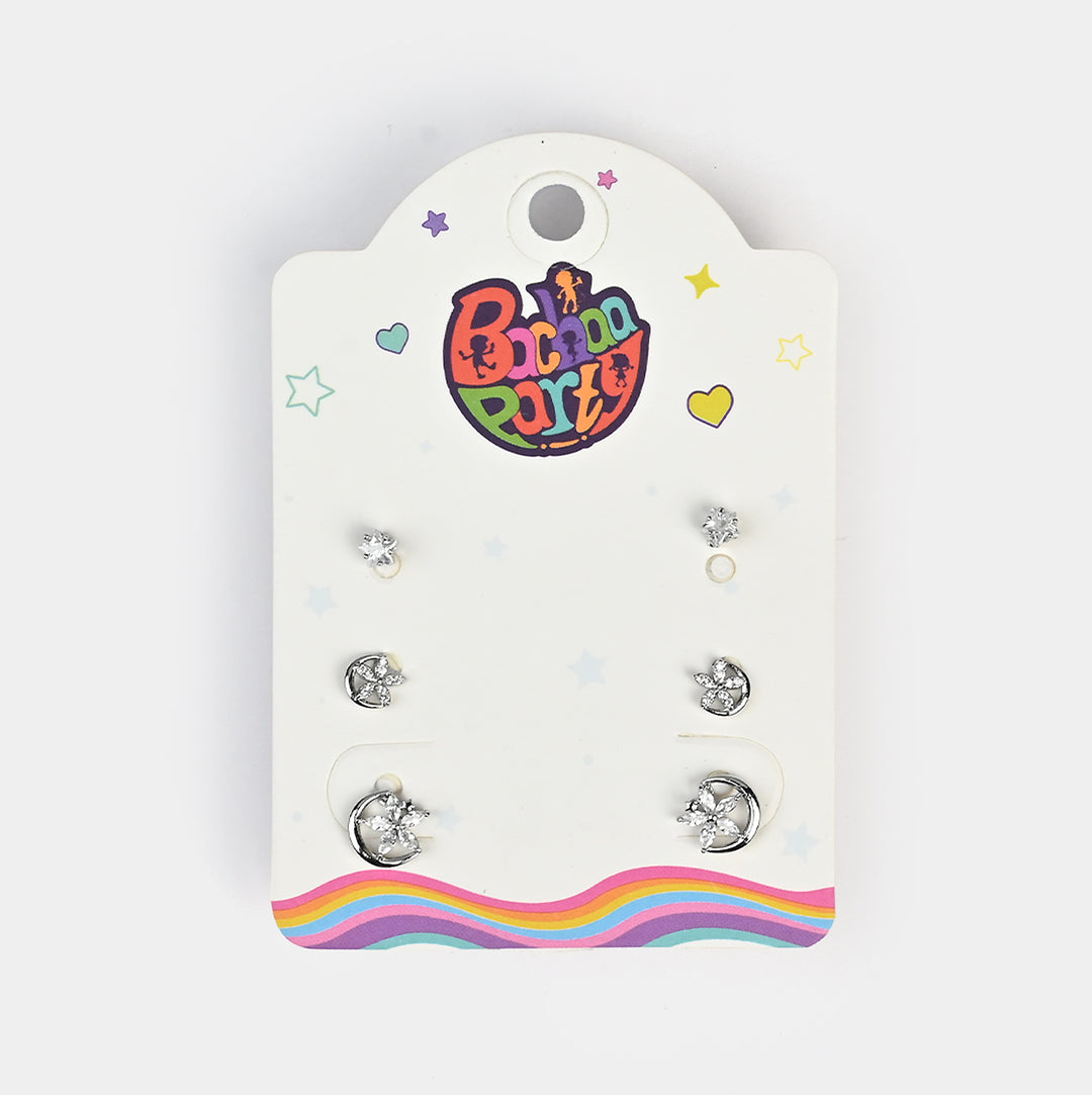 Fancy 3 Pair Stud Earring for Girls