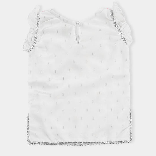 Infant Girls Chiffon 2PC Suit  Noor-e-Dil-W/Silver