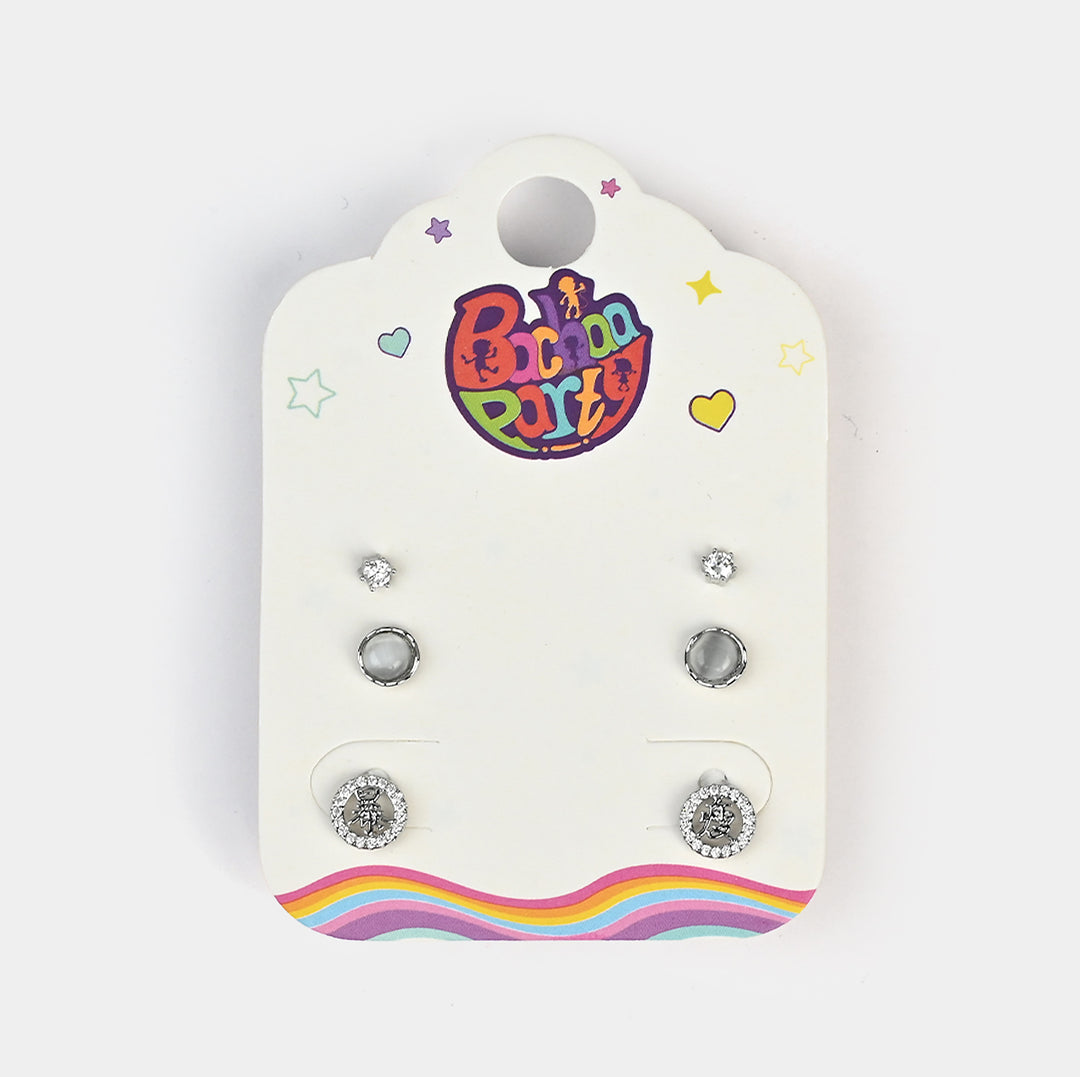 Fancy 3 Pair Stud Earring for Girls