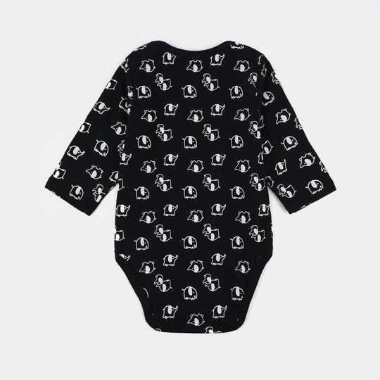 Infant Boys Cotton Interlock Romper F/S LITTLE ELEPHANT - BLACK