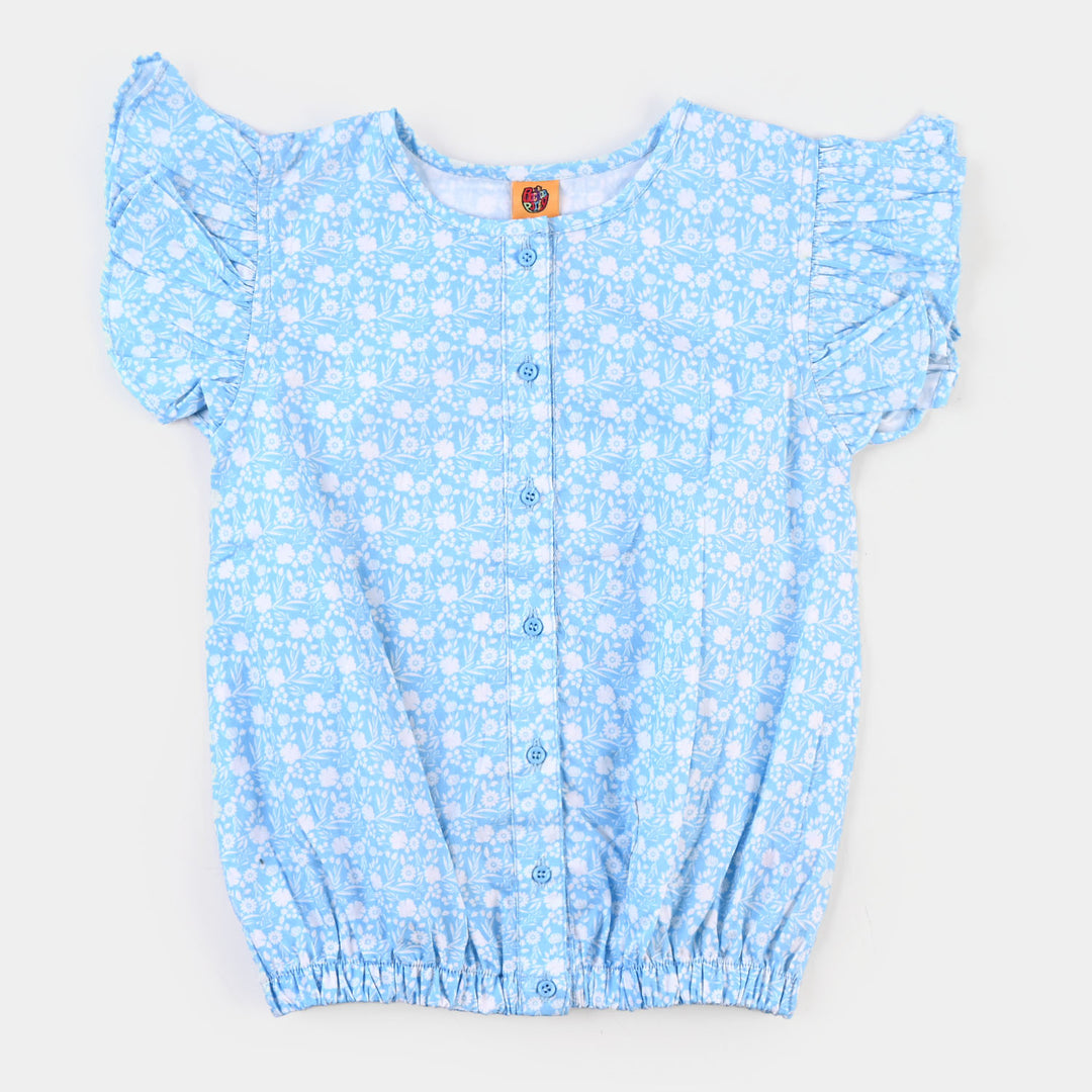 Girls Cotton Casual Top - Blue