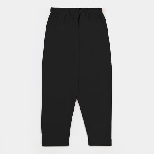 Girls Lycra Jersey Tights Basic-BLACK