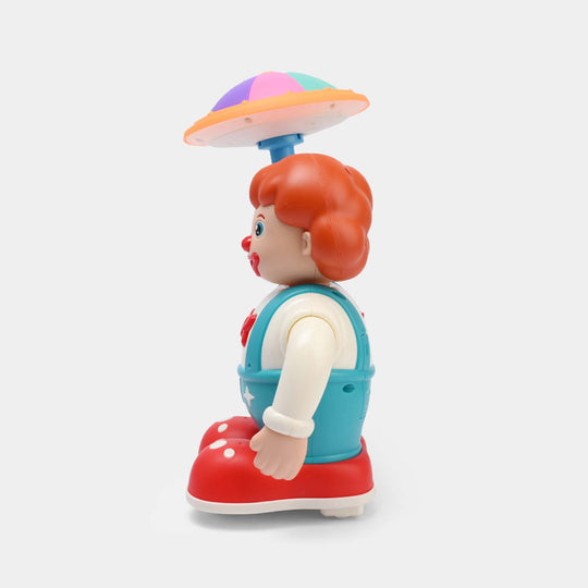 Circus Stunt Umbrella Clown Toy with Light & Music for Kids