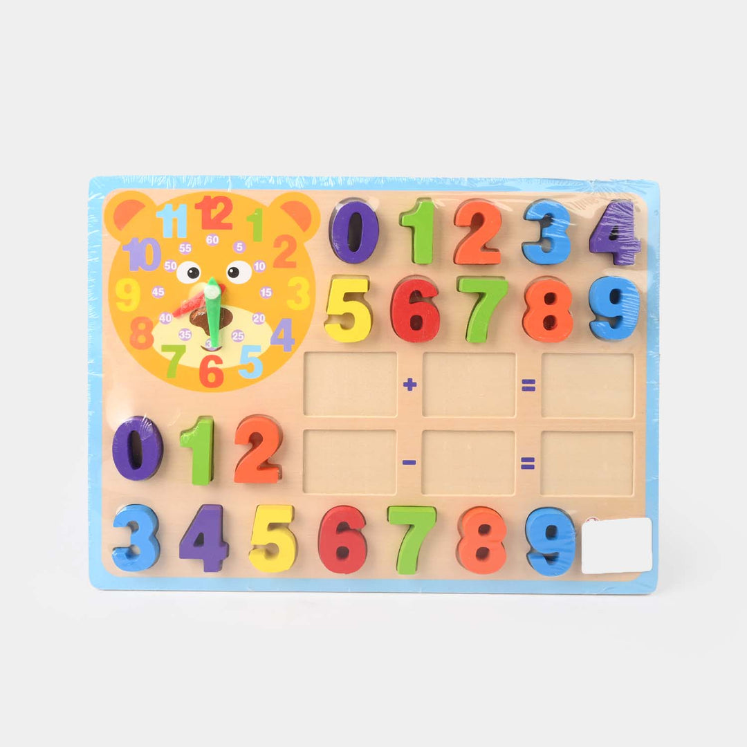 Wooden Number & Clock Learning Toy