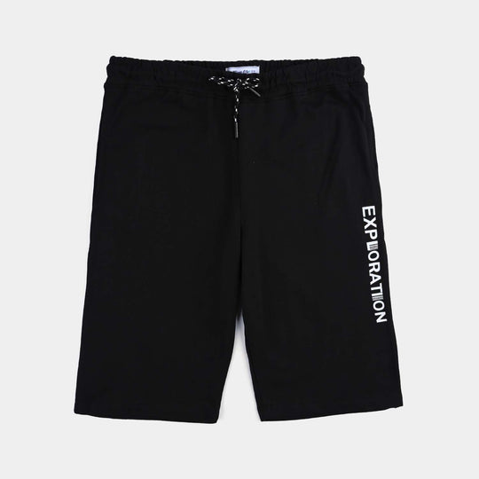 Teen Boys Cotton Terry Short-BLACK