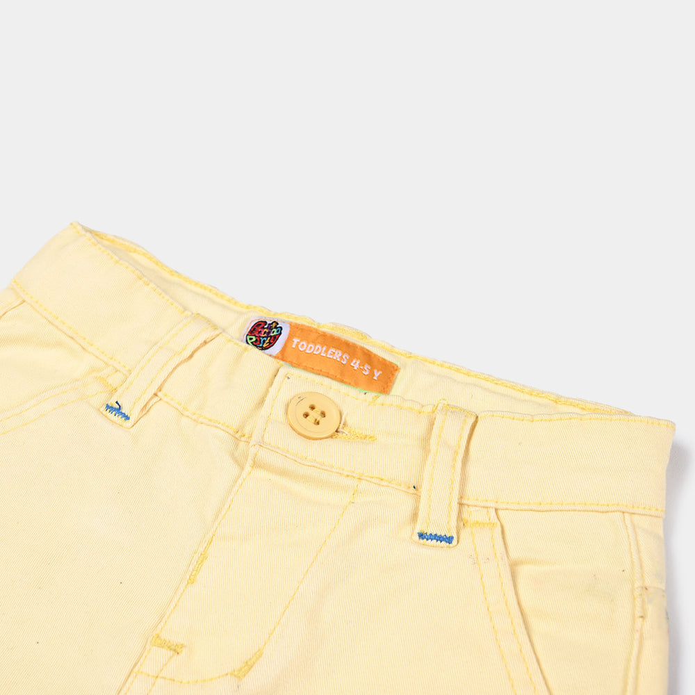 Boys Cotton Twill Short Sonic-Lemon