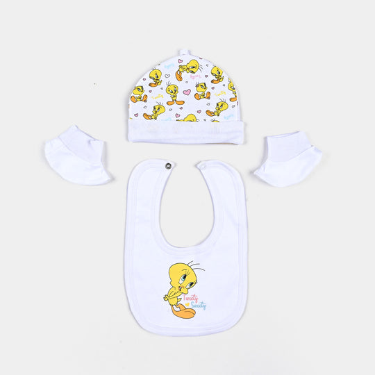 Infant Girls Cotton Interlock 6 Piece Set-White