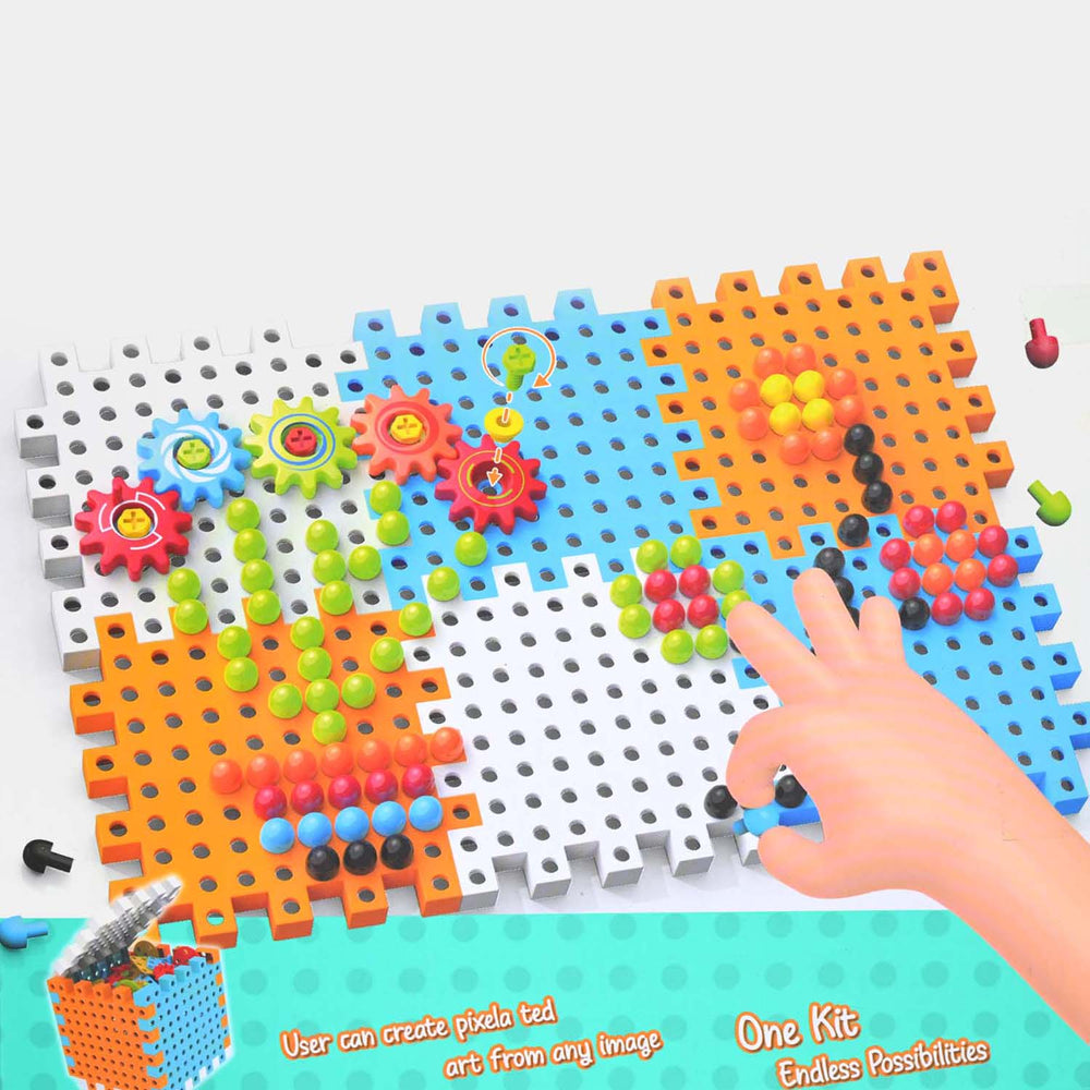 Kids' Electric Gear Mosaic Puzzle Set – 185 Pieces