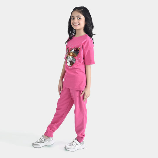 Girls Jersey/Terry 2 Piece Suit Gorgeous-F.Purple