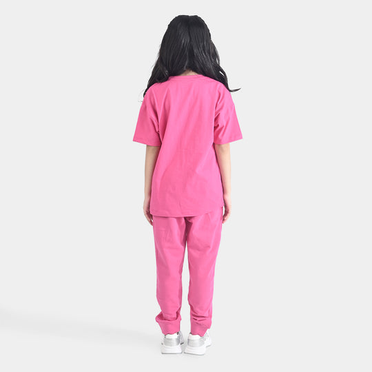 Girls Jersey/Terry 2 Piece Suit Gorgeous-F.Purple