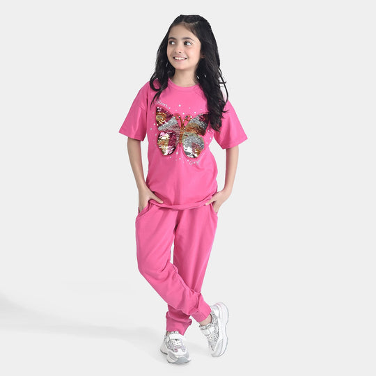 Girls Jersey/Terry 2 Piece Suit Gorgeous-F.Purple