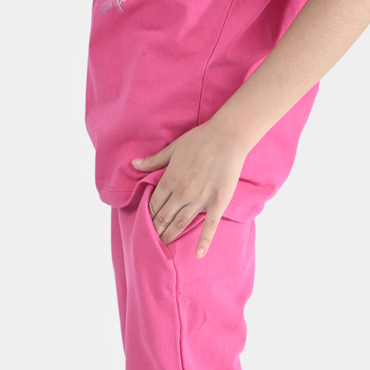 Girls Jersey/Terry 2 Piece Suit Gorgeous-F.Purple