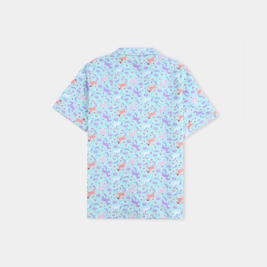 Infant Girls Drop needle Knitted Nightwear-Printed